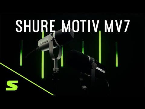 Shure MV7 Podcast Microphone w/USB + XLR Connectivity - Black