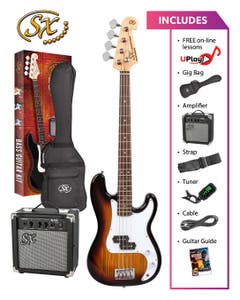 SX SB2SKTS "P" Style Bass Package - 3-Tone Sunburst