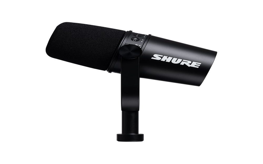 Shure MV7 Podcast Microphone w/USB + XLR Connectivity - Black