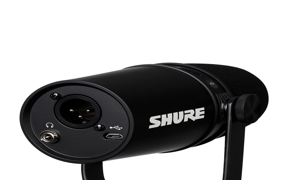 Shure MV7 Podcast Microphone w/USB + XLR Connectivity - Black