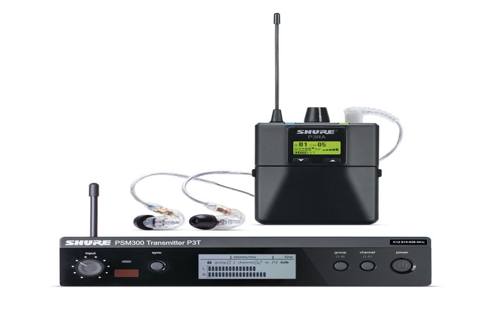 Shure PSM300 Wireless System w/SE215 Sound Isolating Earphones (L19 Band)