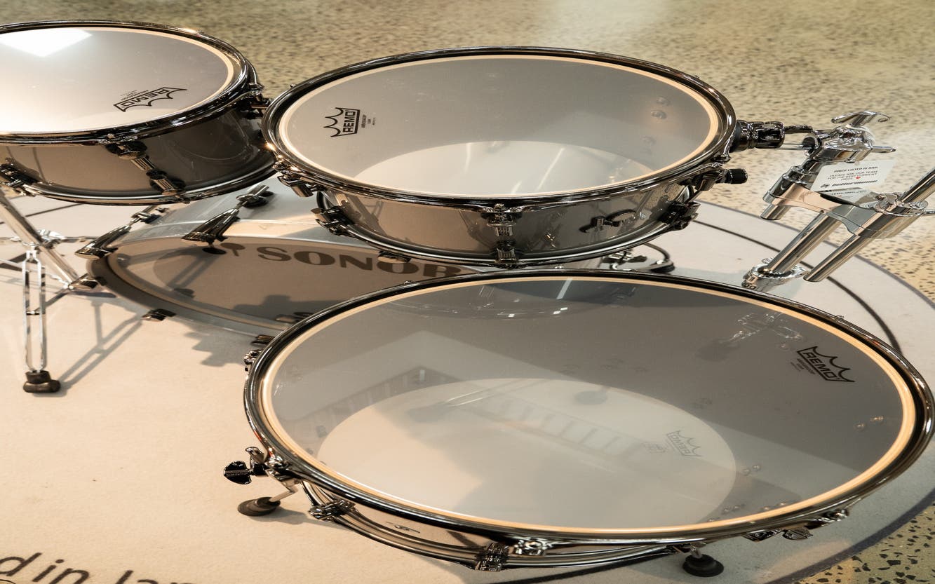 Sonor SQ2 4pc Drum Kit - Shell Pack - Grey Aluminium Lacquer / Black HW (10x8 12x9 16x16 22x17)