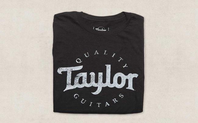 Taylor Distressed Black Logo T-Shirt - X-Large