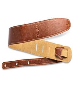 Taylor 2.5" Leather Guitar Strap - Suede Back - Medium Brown