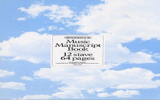Manuscript Book 12 Stave 64 Pages A4 Spiral