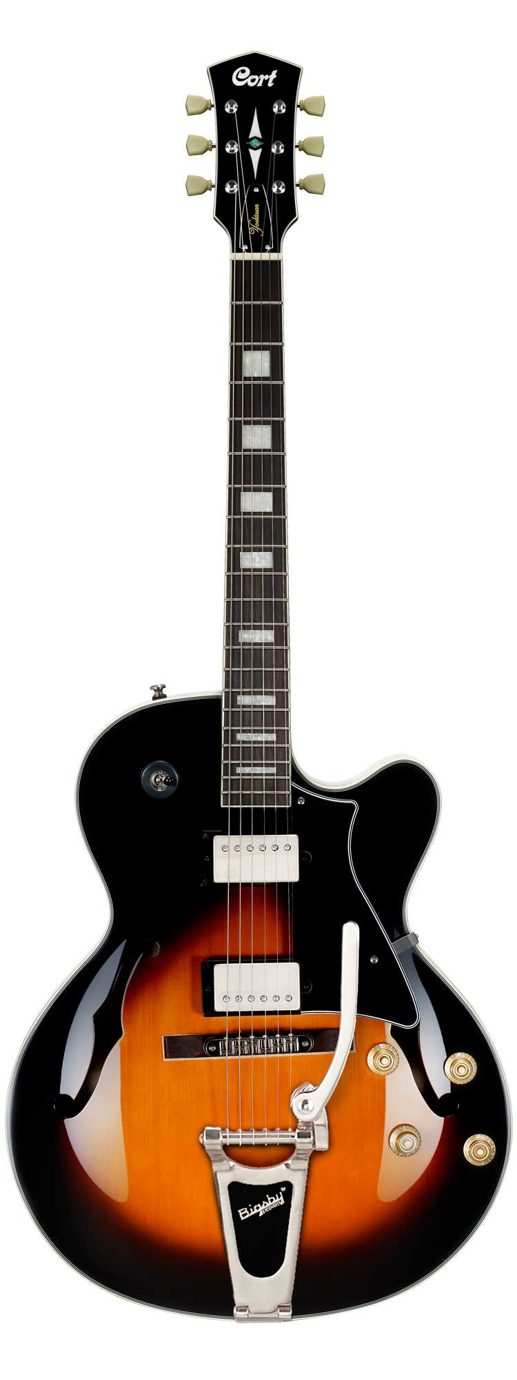 Cort Yorktown BV Semi Hollow Electric Guitar Tobacco Burst
