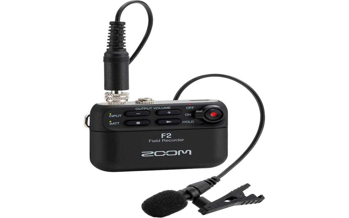Zoom F2 Field Recorder + Lavalier Mic - Black