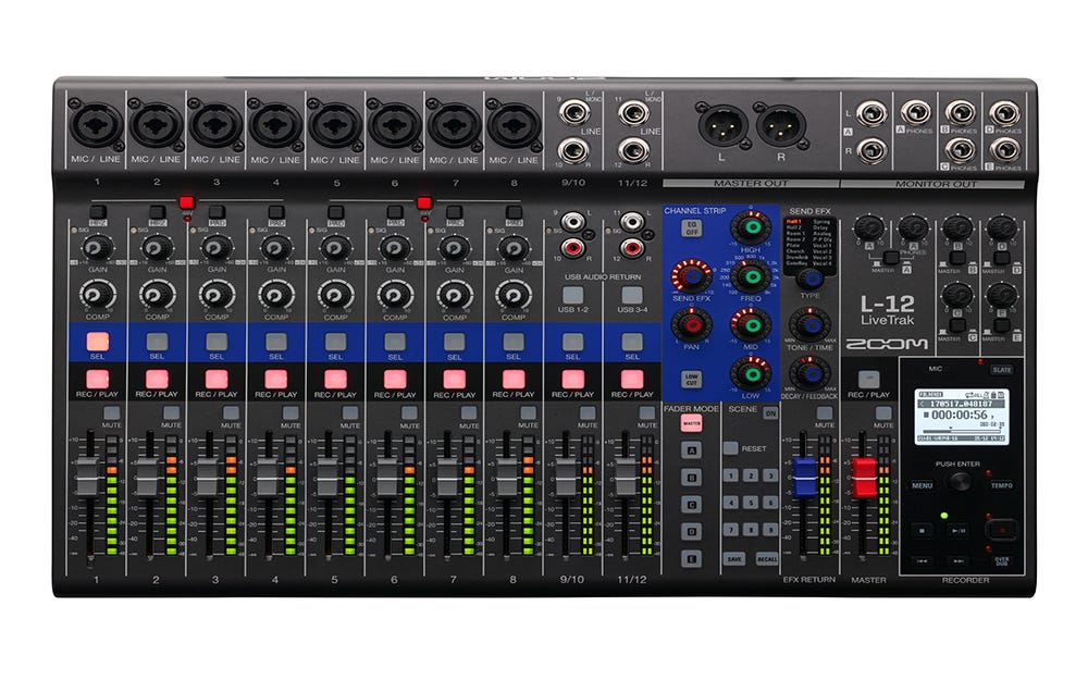 Zoom LiveTrak L12 Digital Mixer SD Recorder USB interface